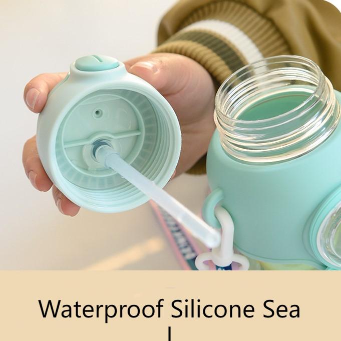 Children's Water Cup Drop-proof Suction Tube Cup Boys And Girls School Kindergarten Baby Bear Water Bottle Plastic Water Drinker Children's Cup