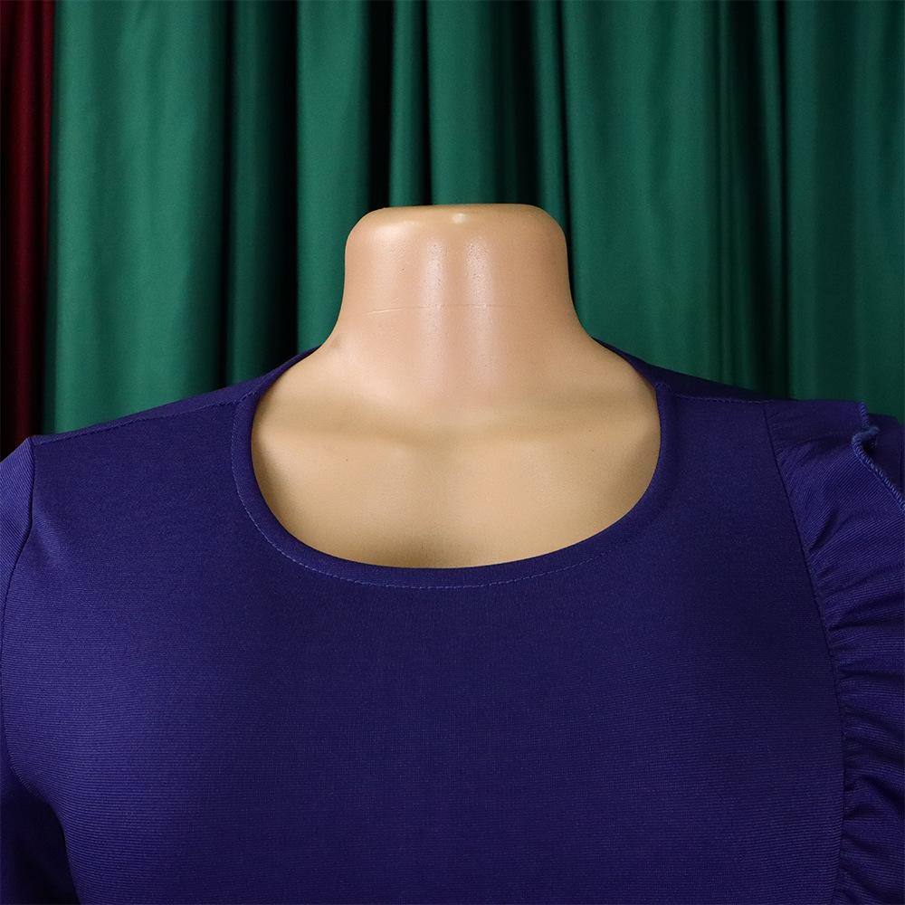 Spring And Autumn New Fashion Women's Long-sleeved O-collar Slim-fit Vestibule Office Women A- Line Pencil Skirt