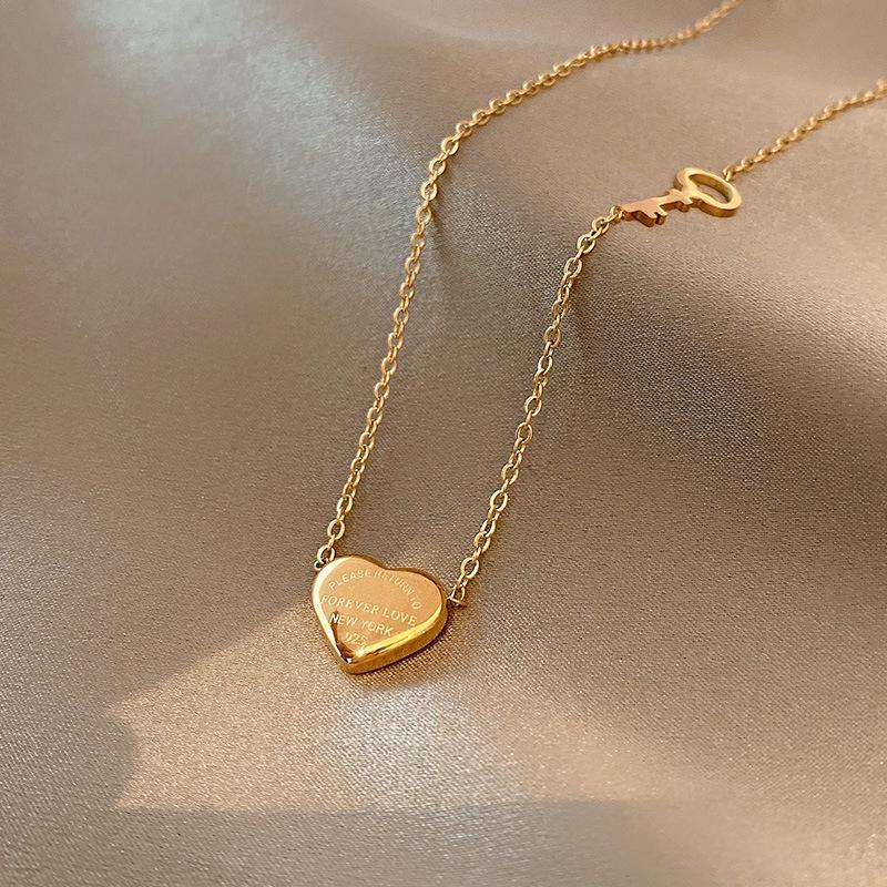Cadena Para Mujer 18k Gold Plated Butterfly Heart Shaped Clover Custom Women's Necklace Stainless Steel Jewelry Necklace
