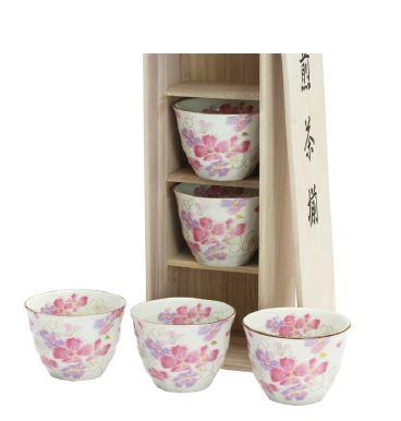 Ceramic Mug Cup Teacup "hanahitohira" With Beautiful Floral Print, Made In Japan