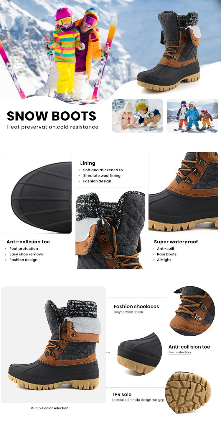 Comfortable Thermal Insulation Women's Waterproof Winter Cold Weather Snow Boots Women's Outdoor Fashion Duck Boots