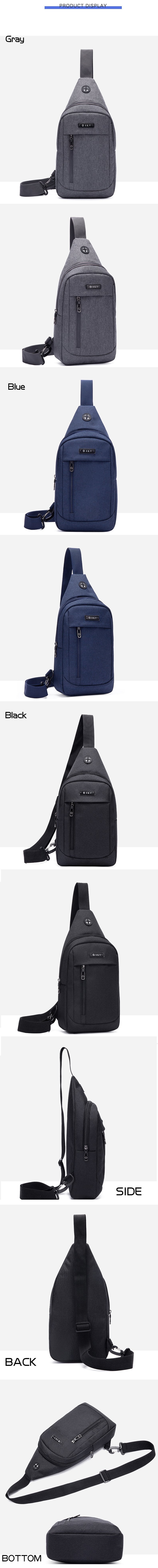 Large Capacity Korean Men's Leisure Chest Bag Wholesale Factory Simple Joker Shoulder Strap Waterproof Function