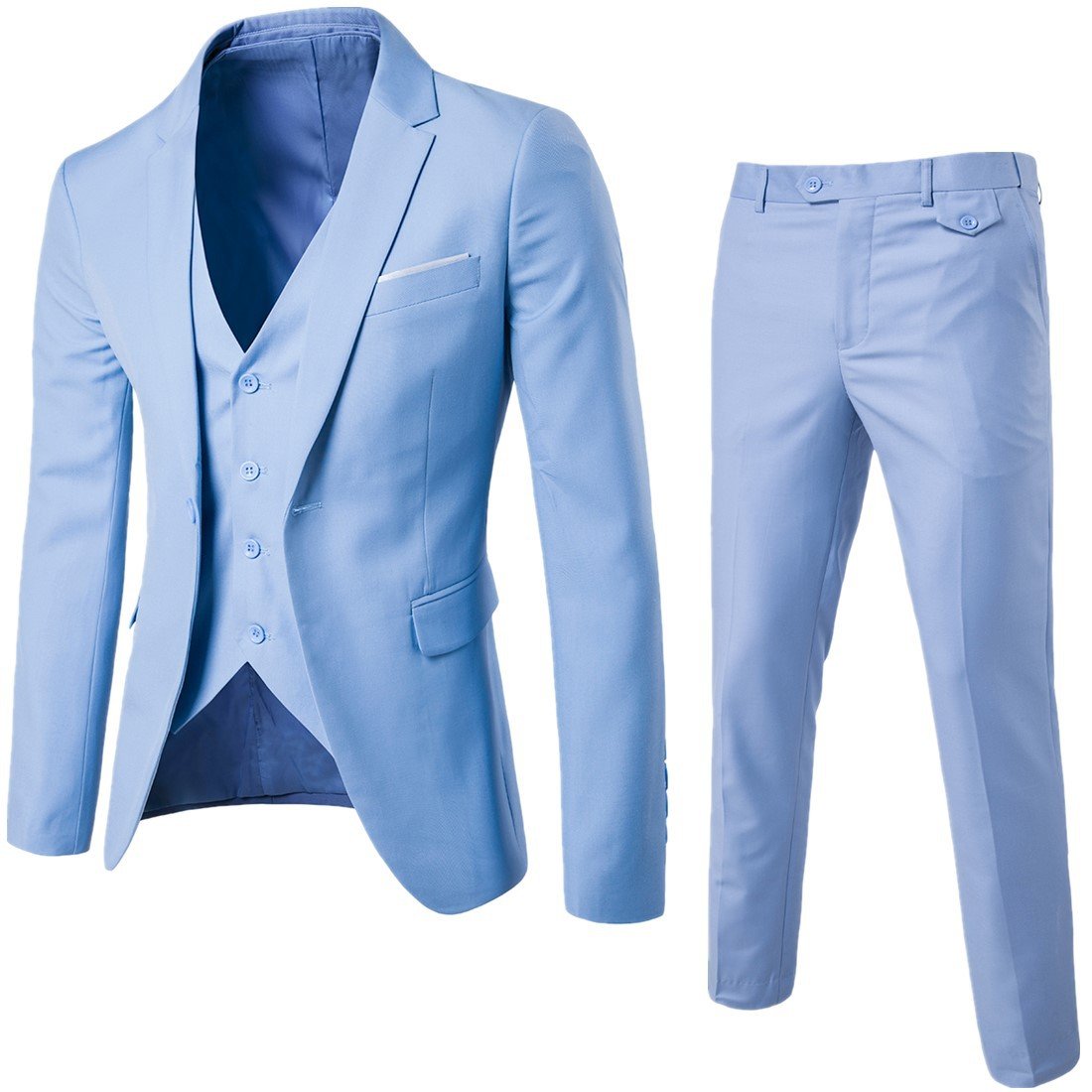 New Trendy Men's Three-Piece Jacket Vest Trousers Slim-Fit Suit Groom Best Man Wedding Dress Casual Suit Men's Suit Jacket Slim-Fit