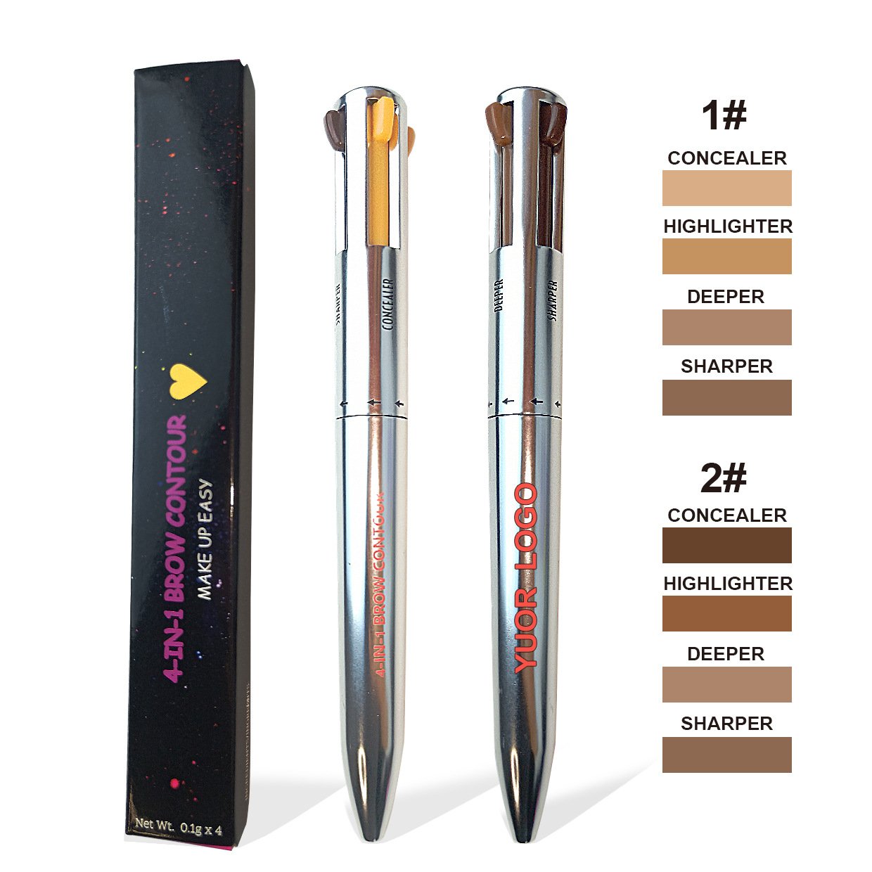 Multi-effect 4-in -1 Eyeliner Vegetarian Cruelty-free Black Waterproof Cream 4 Color Eyeliner Multifunctional Eyeliner