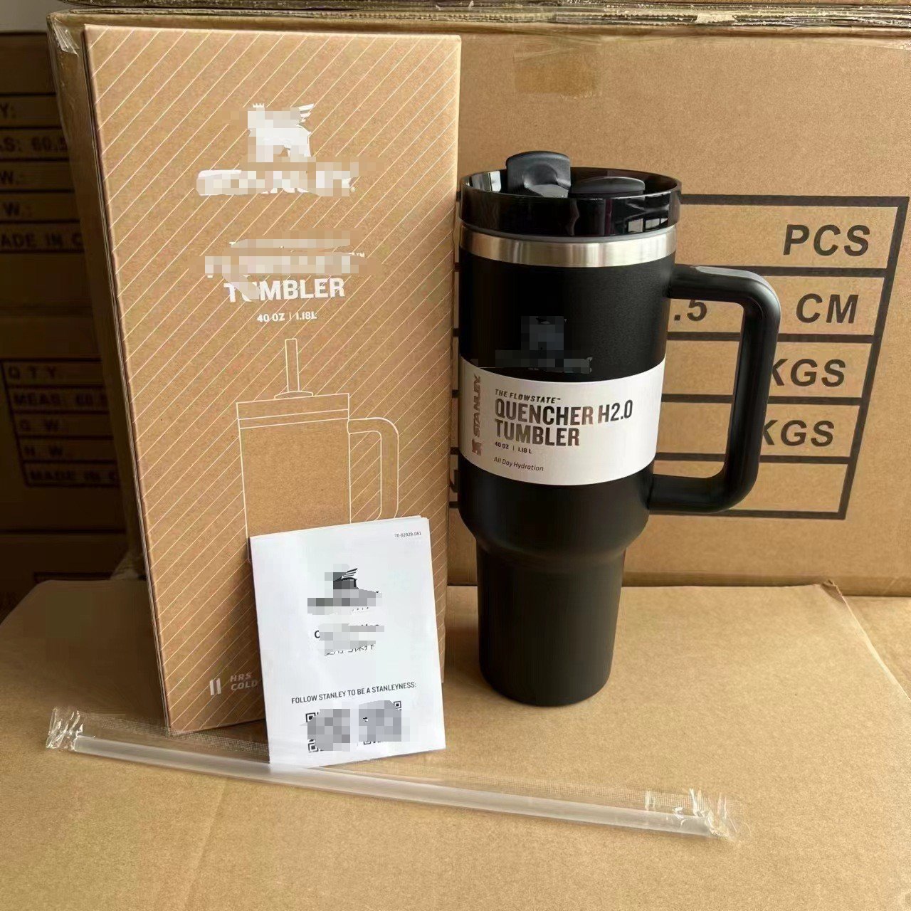 Factory Price 40 Oz Double Wall Vacuum Insulation Thermos Cup With Handle Lid Stainless Steel Car Thermos Cup Straw Coffee Cup Bottle