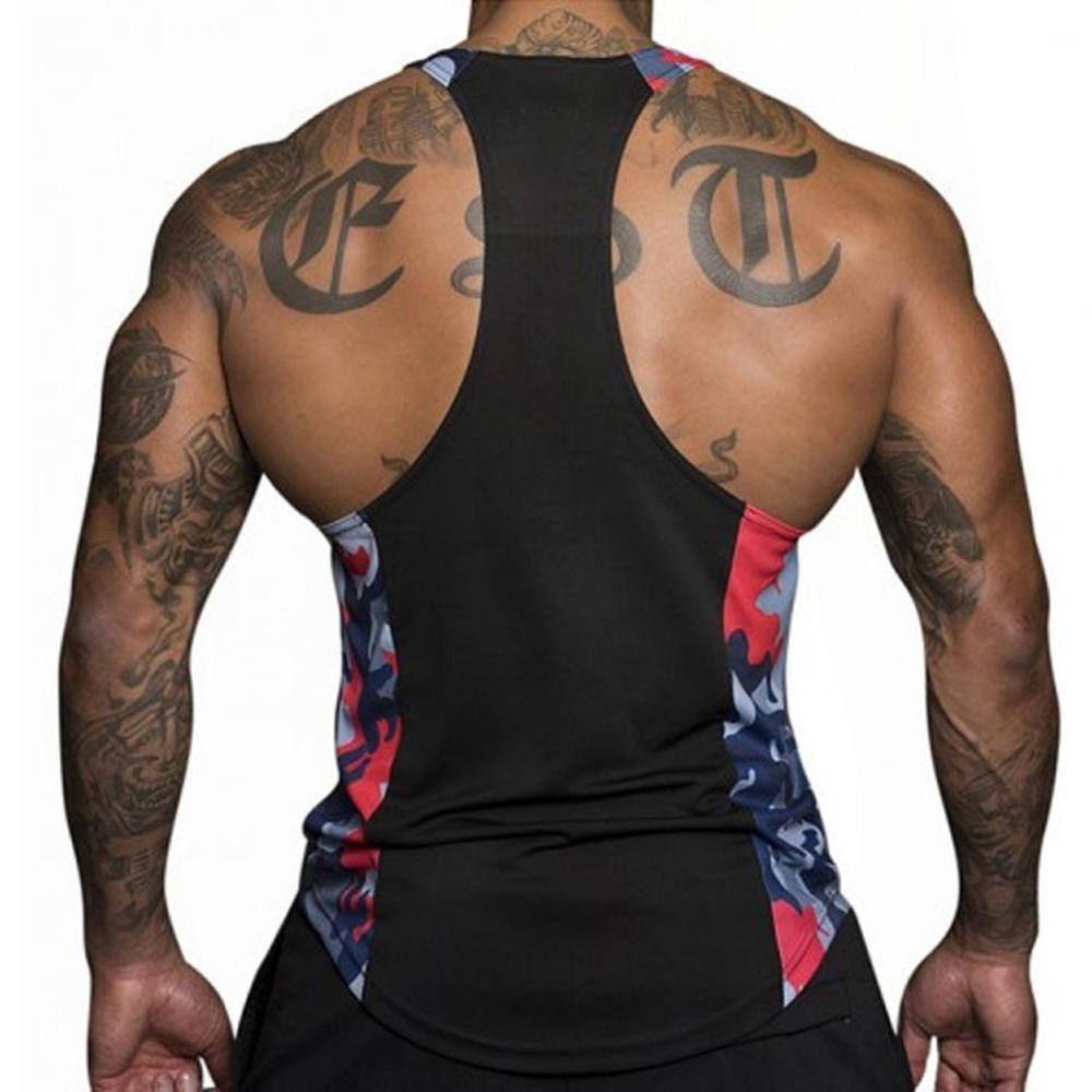 2019 Summer Men's Camouflage Sports Gym Vest Men's Muscle Sports Running Training Single Line Sleeveless Shirt Quick-drying Vest Sweatshirt