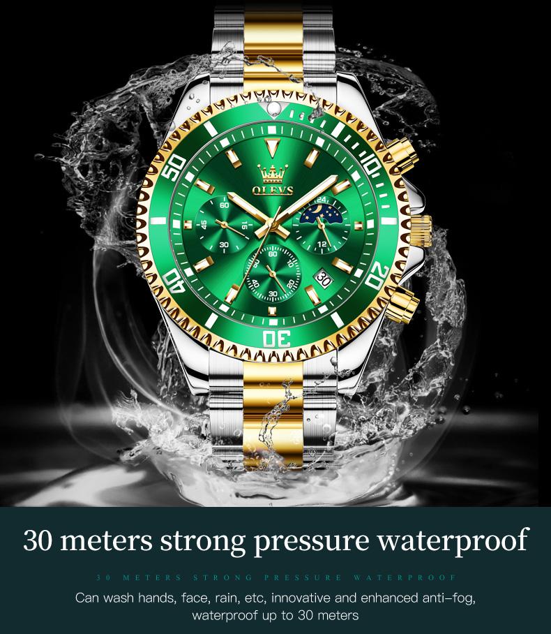 OLEVS 2870 Custom Waterproof Sports Watch Men's Business Watch Luminous Fashion Men's Wrist Stainless Steel Quartz Watch