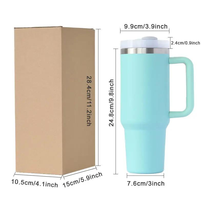 Custom Logo 30 Oz Cup Double Wall Vacuum Stainless Steel 40 Oz Coffee Outdoor Tumbler Travel Mug With Handle And Straw