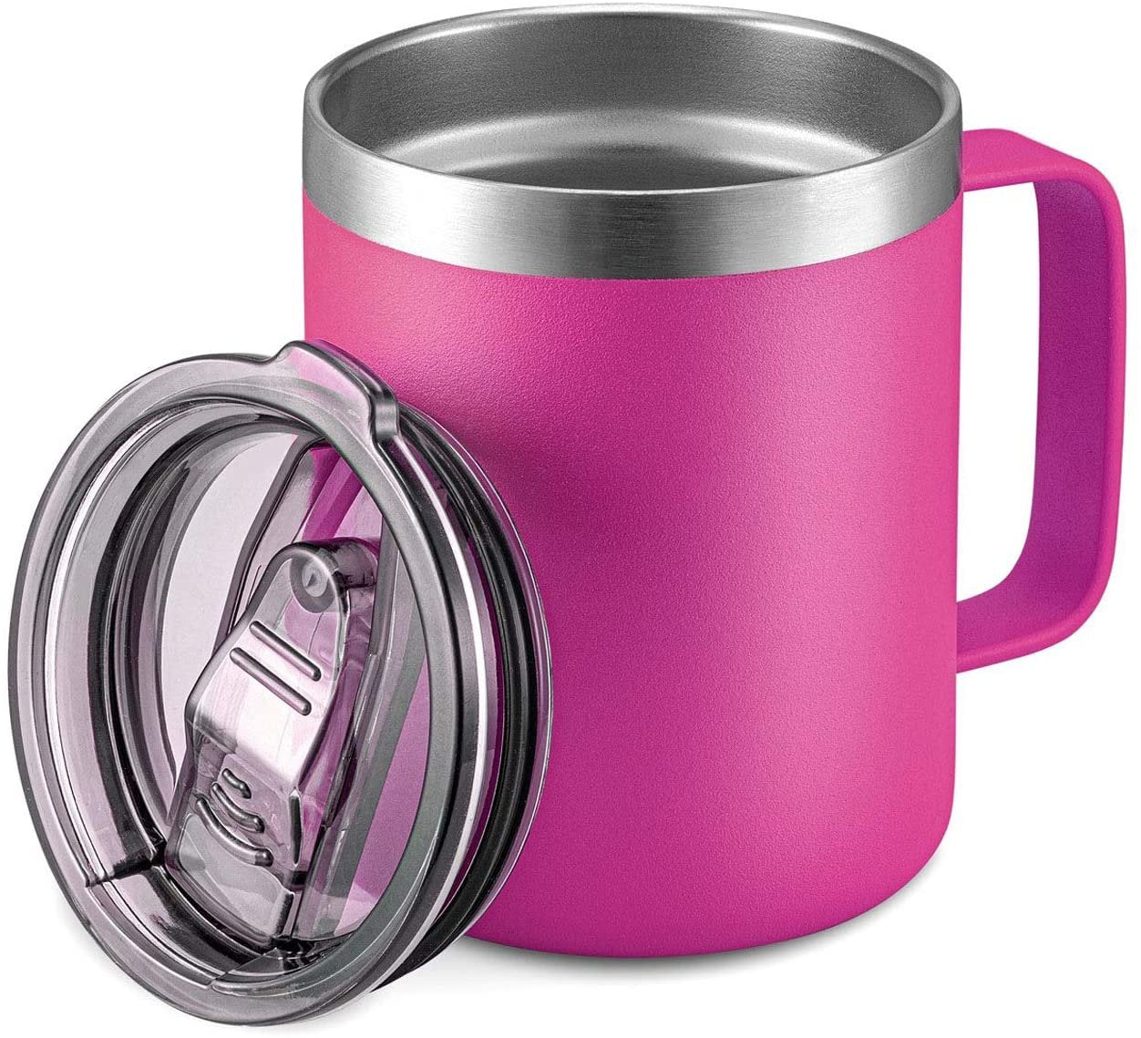 Custom Logo Camping Travel Double Wall 12 Oz 14 Oz Stainless Steel Cup Insulated Coffee Cup With Handle