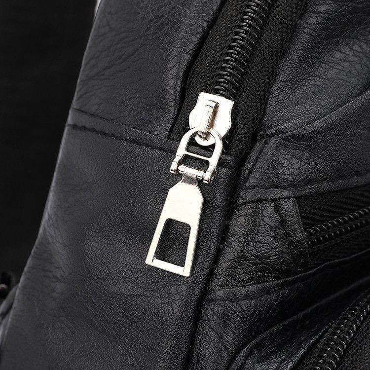 2024 New Men's Leather Chest Bag With Multi-functional USB Fashion Leisure Sports Shoulder Bag Factory Direct -30*15