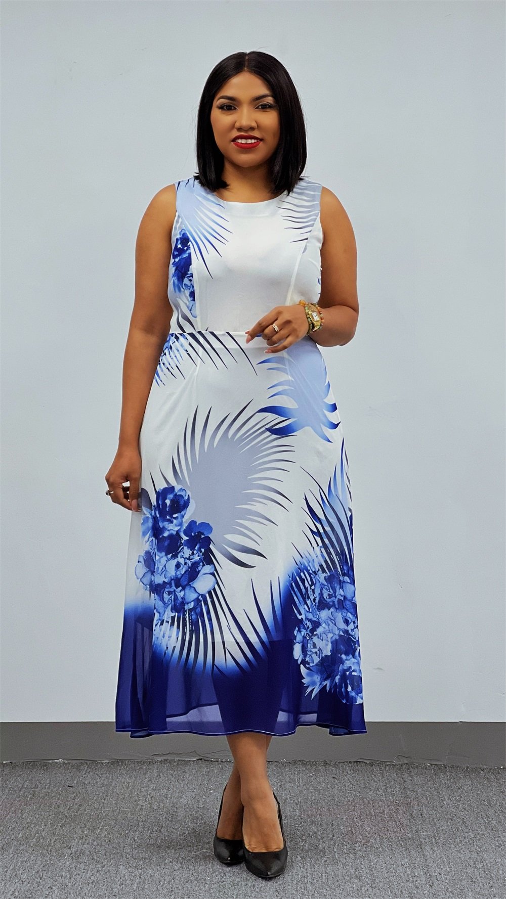 Women's Spring And Summer New Two-piece Long-sleeved Round Neck Tight Plus Size Office Gown