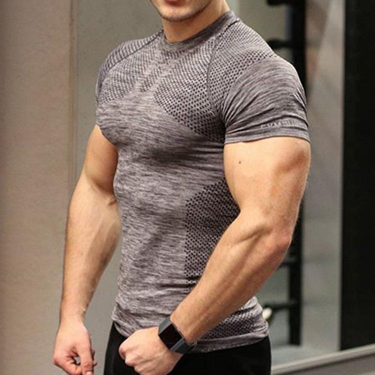 Wholesale Crew Neck Breathable Sports T-shirt Quick Dry Custom T-shirt Gym Men's T-shirt