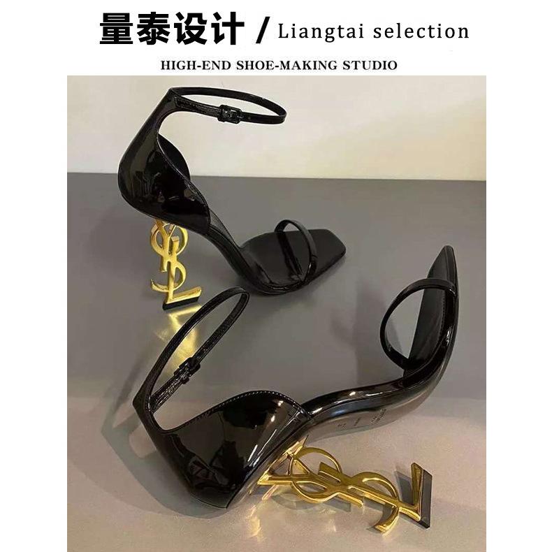 High Quality New Letters And Black Ultra High Heels, Stiletto Heel With Strap Fashionable Sandals For Women