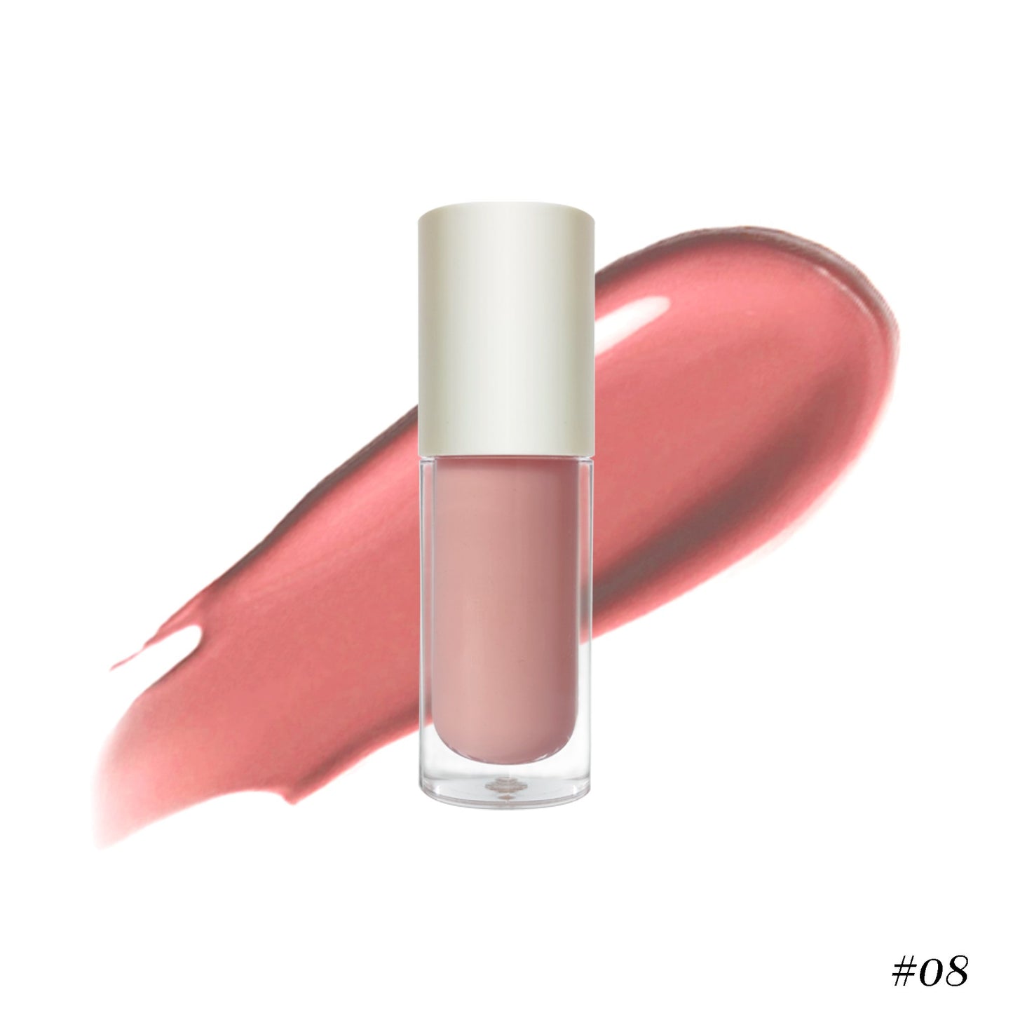 Wholesale Vegan Cosmetics Pink Transparent Nude Lip Gloss Supplier Custom Trademark Sequins Lip Gloss Private Label Lip Gloss