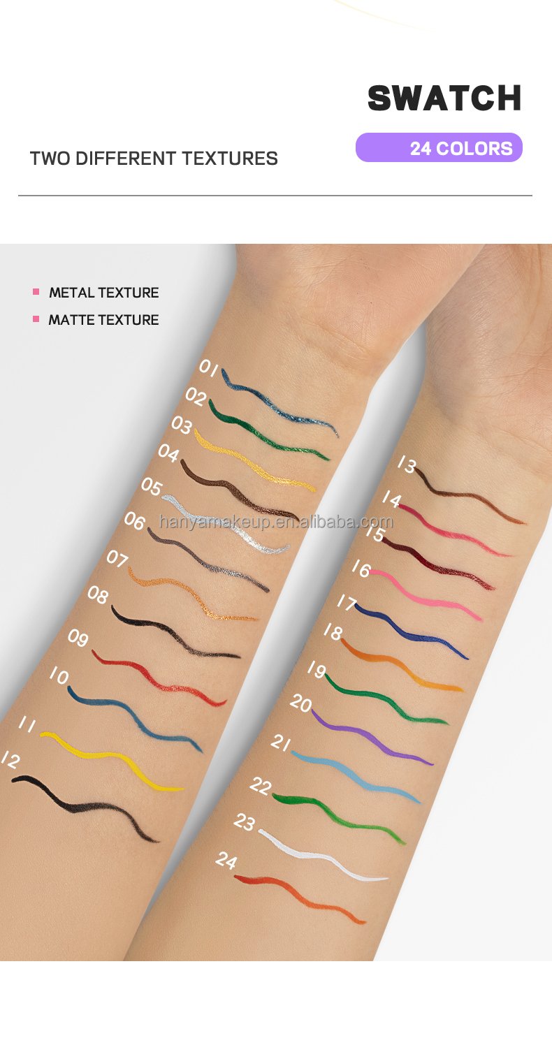Wholesale Matte Eyeliner Lasting Waterproof Vegetarian Color Eyeliner Pencil Quick Dry Liquid Eyeliner Private Label