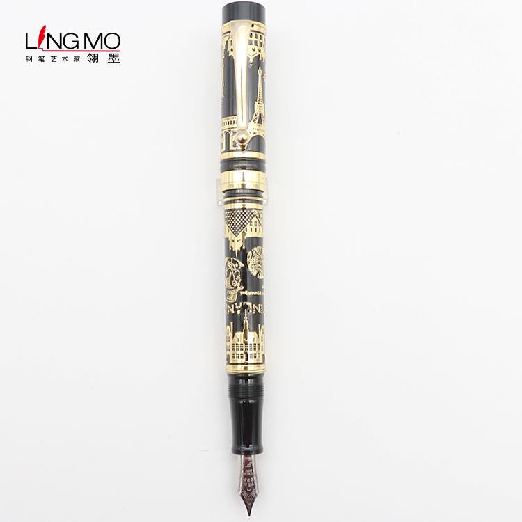 Lingmo High Quality Metal Pen Black Gold With OEM Design Pen With Custom Logo