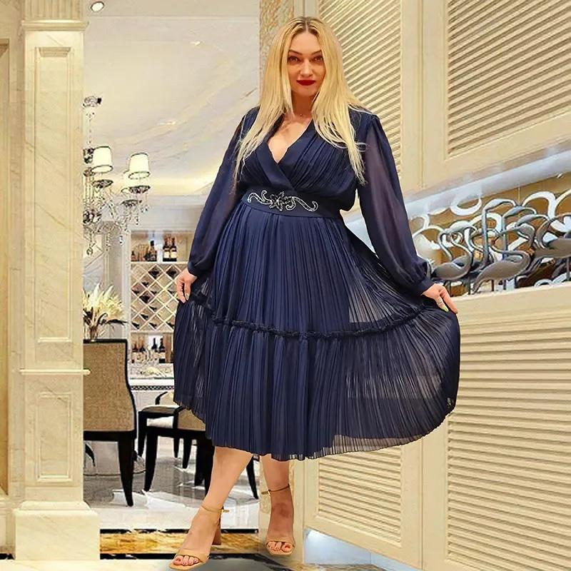 Elegant African Costume Plus Size Office Women Party Costume Dashiki Ankara Costume Women's Long Sleeve Robe