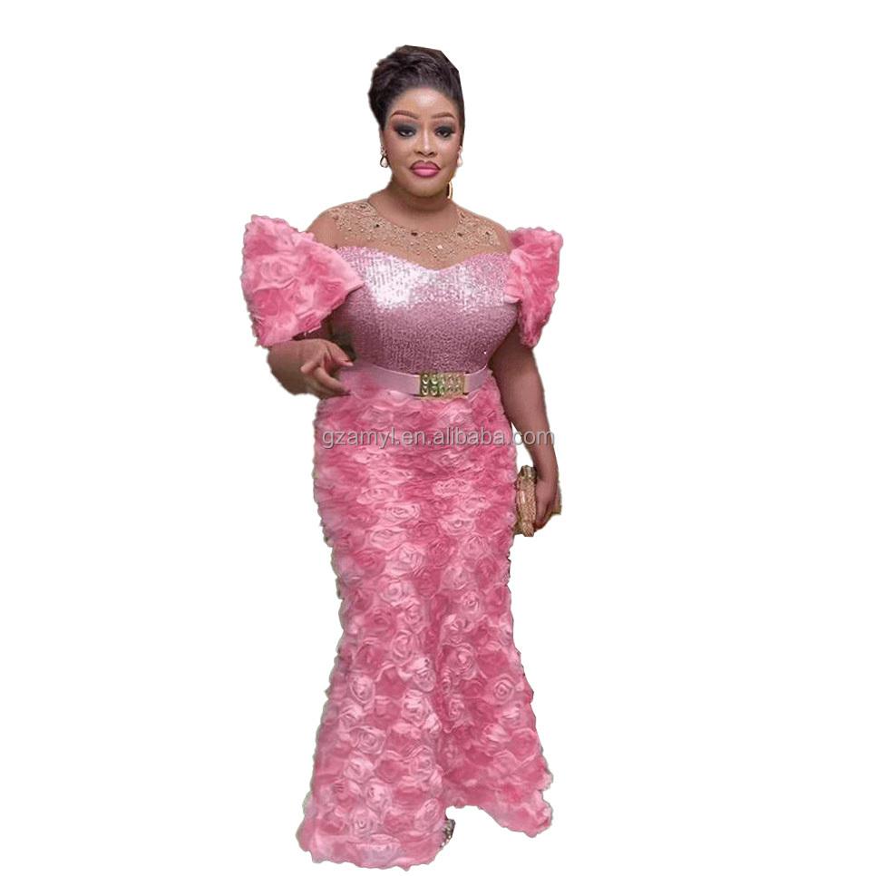 New Rhinestone Sequins African Costume Church Women Women's Dress Embroidery African Design Dress Mesh Women's Dress Women's Dress