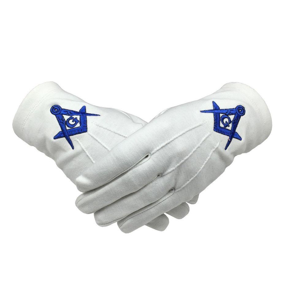 Formal Cotton Gloves Embroidered Masonic Gloves