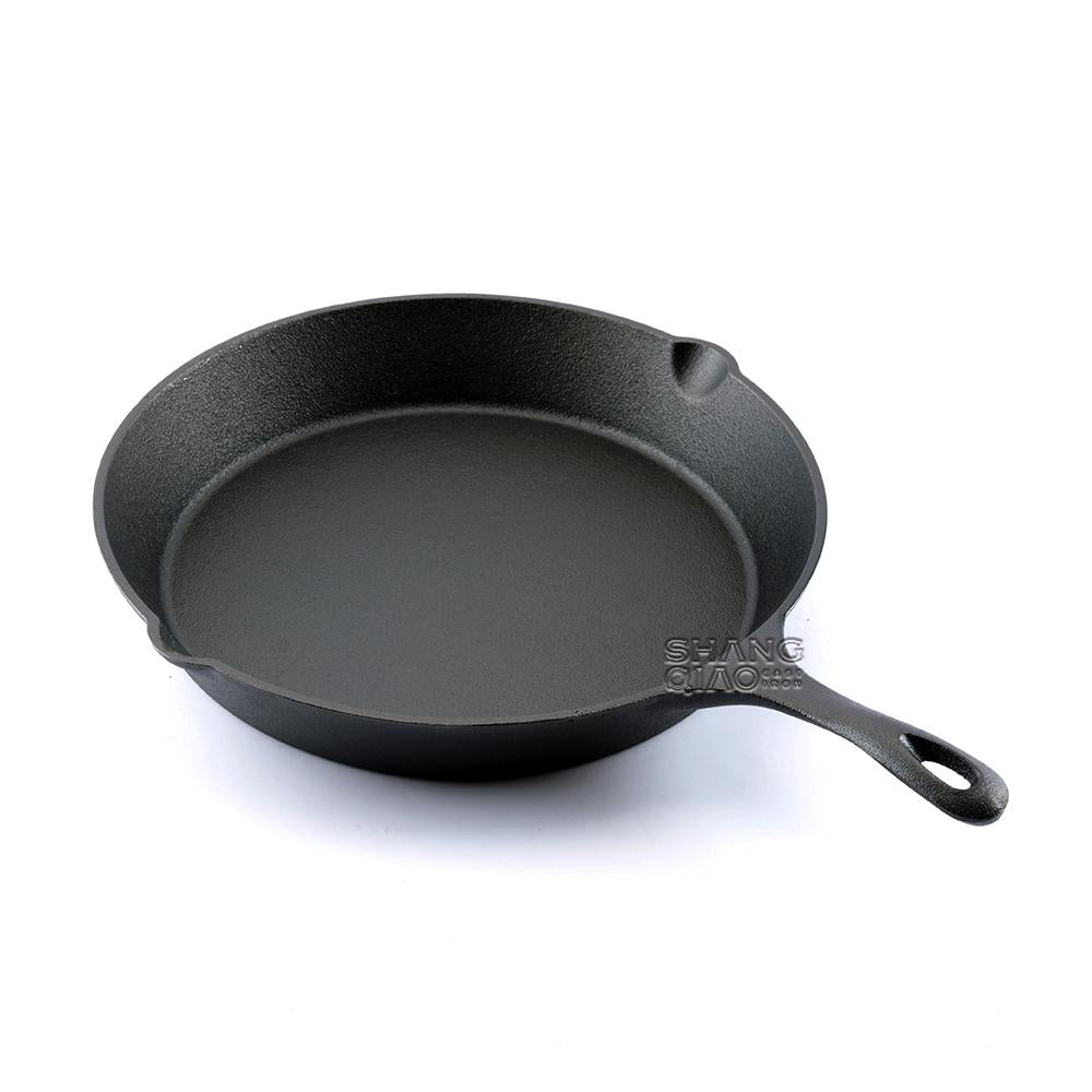 Pre-seasoned Frying Pan With Sauce Cast Iron Dutch Oven Pan Cookware Suit Wooden Crate