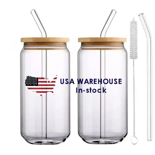 12 Oz 16 Oz 20 Oz Bamboo Lid Glass Pipette Glass Beer Cup Iced Coffee Cute Wine Glass