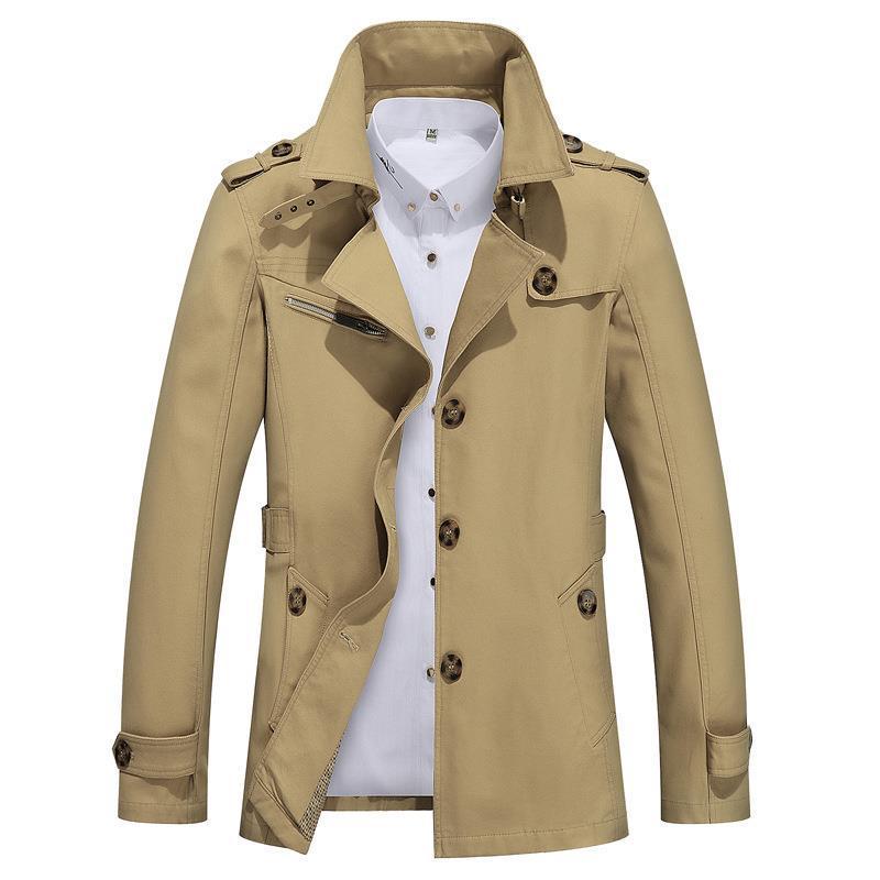 Autumn 2022 Casual Coat Long-sleeved Windproof Slim-fit Handsome Solid Color Men's Coat