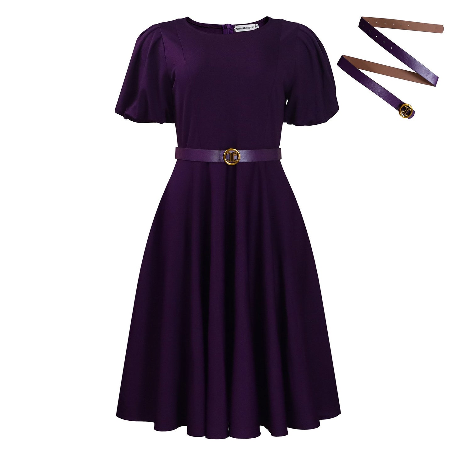 Latest Design Professional Clothing Women Casual Elegant O Collar Powder Puff Sleeves First Line Women Office Clothing Church Women's Clothing
