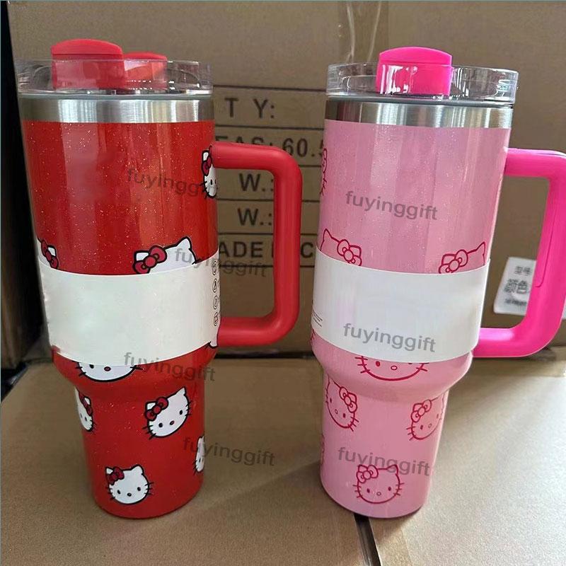 Cheap Wholesale 30 Oz 40 Oz With Straw Cartoon Character Vacuum Hot Stainless Steel Cup 40 Oz With Handle