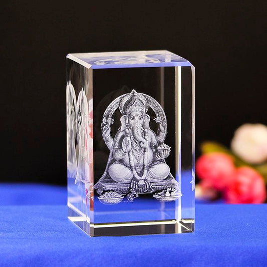 India India Ganesh High Quality New Design 3d Laser Crystal Crafts