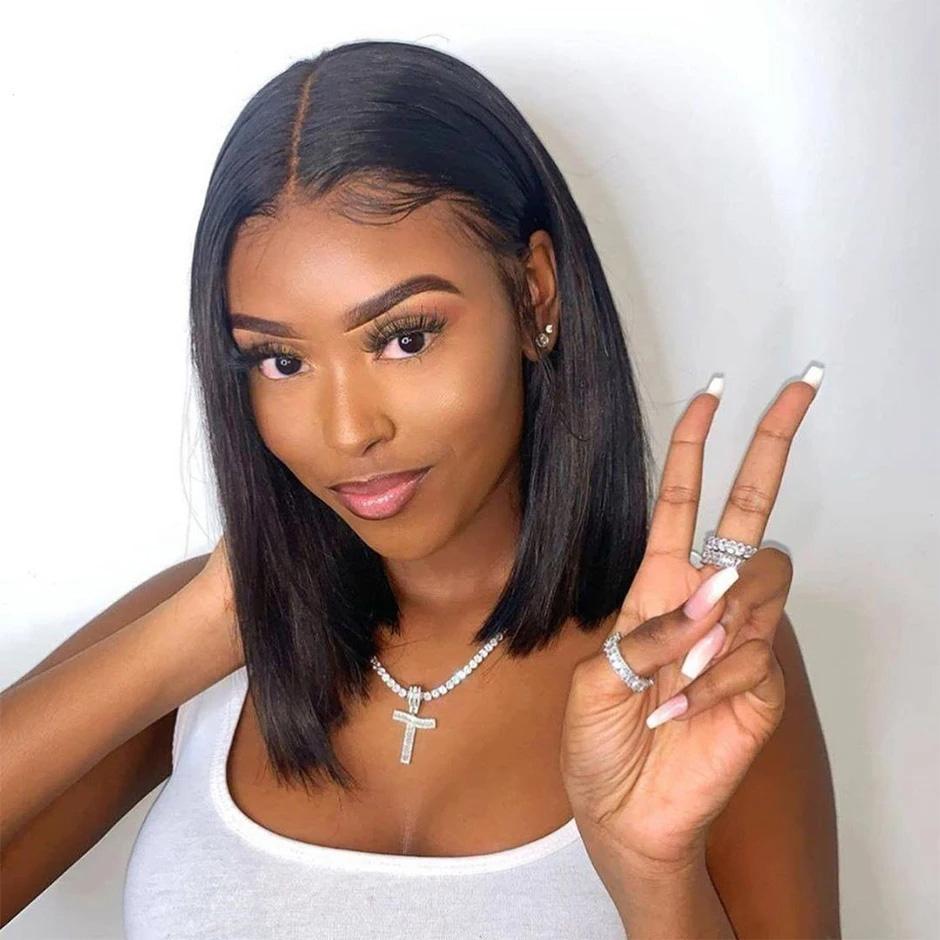 Wholesale Blended Hair Suit 13*4 & 13*6 HD Lace Front Wig Natural Color Body Blended Black Women Wig