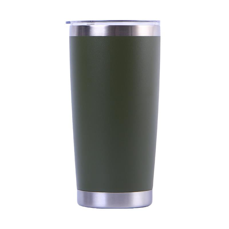 Custom Logo Powder Coated Metal Cup Double Wall Vacuum Insulated Stainless Steel 20 Oz 30 Oz Car Tumbler Cup Travel Coffee Mug