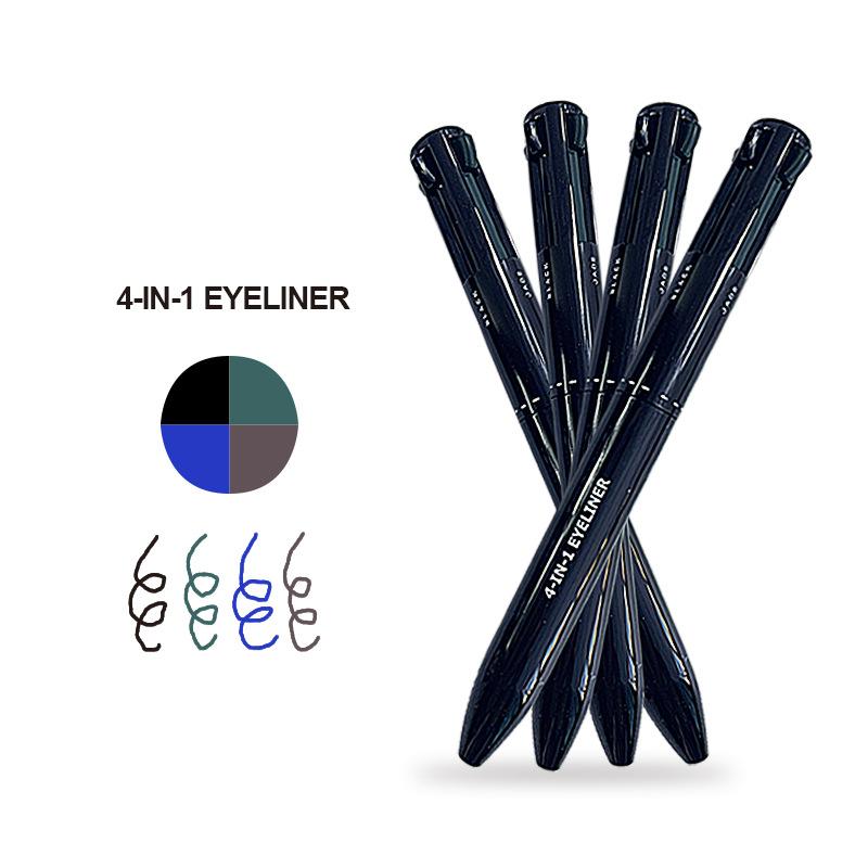 Multi-effect 4-in -1 Eyeliner Vegetarian Cruelty-free Black Waterproof Cream 4 Color Eyeliner Multifunctional Eyeliner