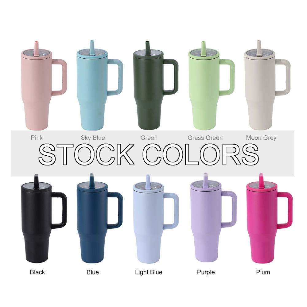 Custom 40 Oz Tumbler Vacuum Thermos Cup No Overflow Jug Traveler Stainless Steel Mug Temos With Handle Jug Tumbler