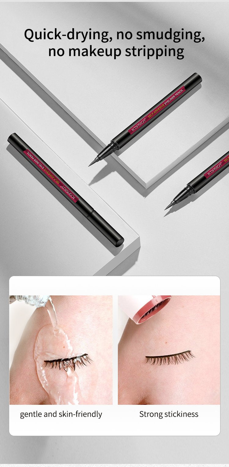 2 In 1 Eyelash Eyeliner Glue Pen Wholesale Private Label Black Eyelash Glue Pen Quick Drying Liquid Eyeliner Pen Waterproof Eyeliner Pen