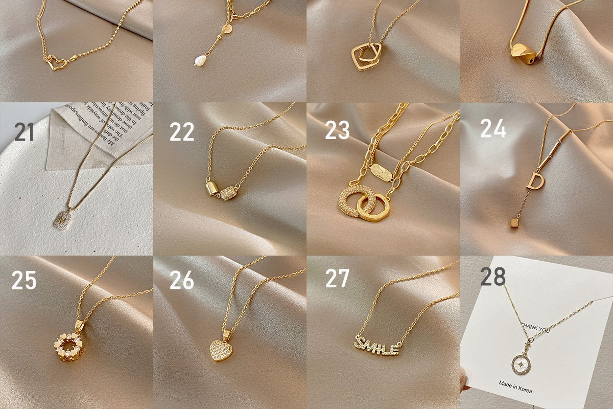 Cadena Para Mujer 18k Gold Plated Butterfly Heart Shaped Clover Custom Women's Necklace Stainless Steel Jewelry Necklace