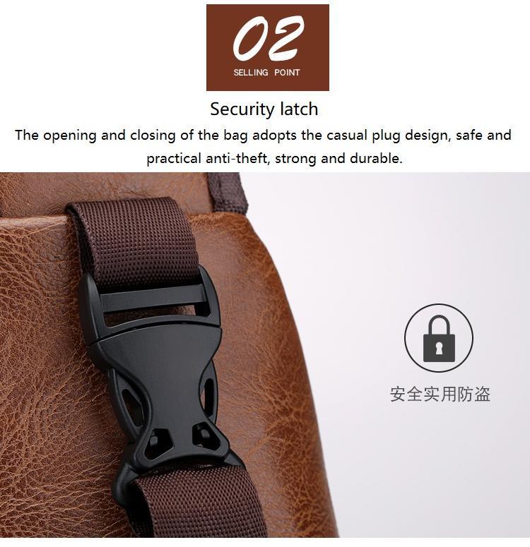 Wholesale Customizable Leather Men's Crossbody Bag Outdoor Shoulder Bag Multifunctional Chest Bag Men's Casual Sling Travel