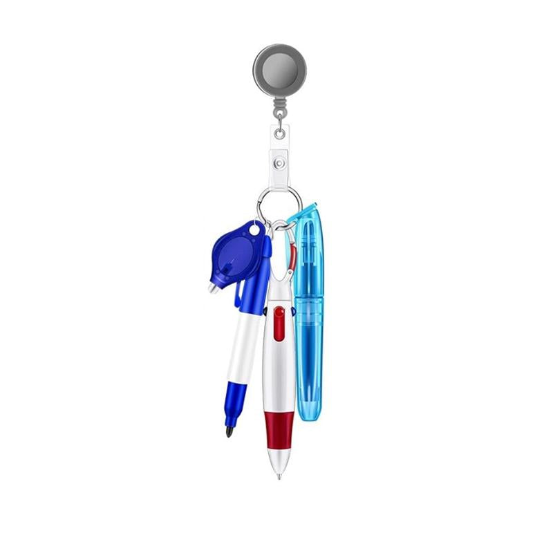 Assemble Multi-function Nurse Pen Set Clip Badge Holder Retractable Custom Nurse Pen Badge Reel Nurse Doctor Gift