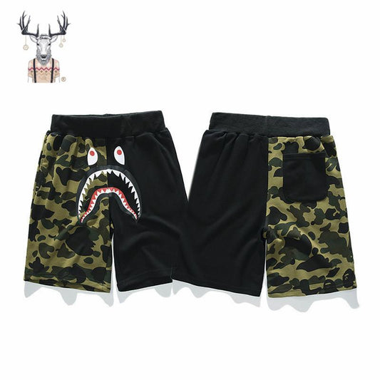 Nanteng Custom Wholesale High Quality Summer Cotton Terry Sweatshirt Cartoon Pattern Color Match Men's Shorts Pants