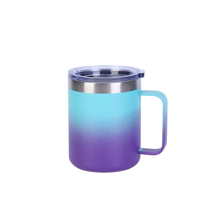 Custom Logo Camping Travel Double Wall 12 Oz 14 Oz Stainless Steel Cup Insulated Coffee Cup With Handle
