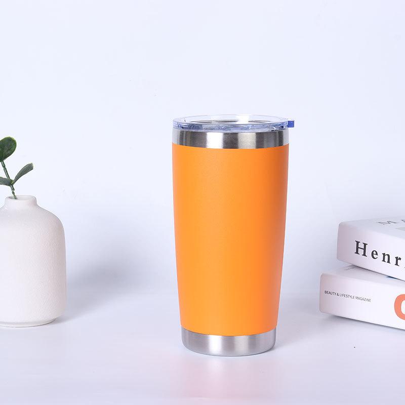 Wholesale Powder Coated Insulated Travel Coffee Cup Plain Tumbler Stainless Steel Double Wall Vacuum Cup 20 Oz Tumbler With Lid