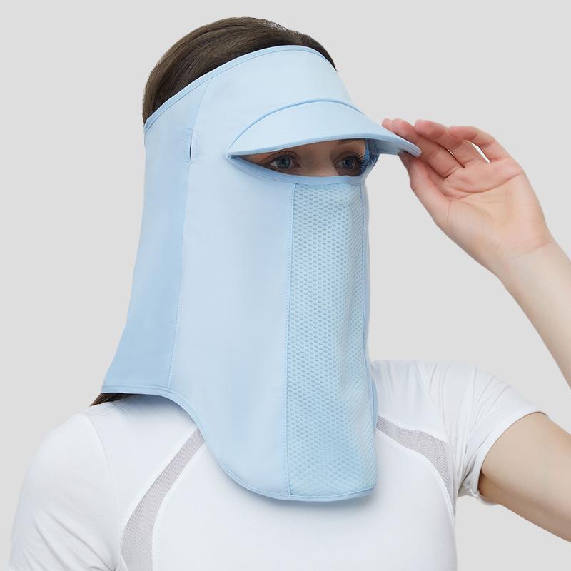 Hot-selling Summer Sun Protection UV Protection Ice Silk Veil Golf Mask With Hat Brim Outdoor Ear Mask Mouth Net Mask