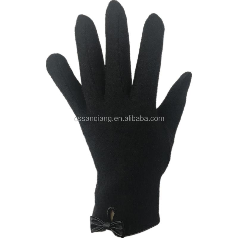 Custom Islamic Ladies Black Winter Warm Wool Hand Muslim Gloves