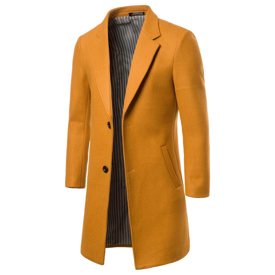 Wholesale Hot European And American Wool Lapel Medium Coat Jacket