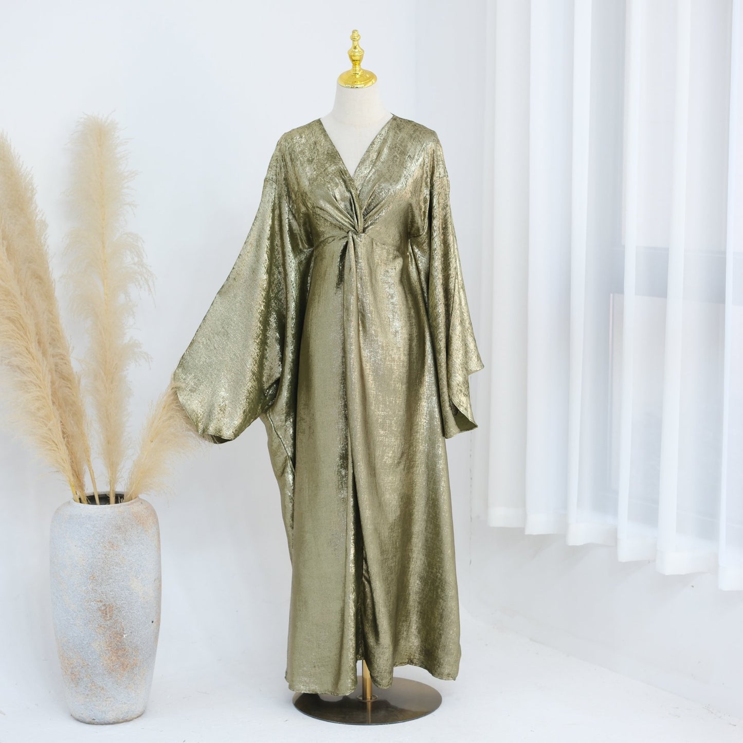 Wholesale Loriya Abaya 2025 African Clothing Abaya Muslim Women Shiny Polyester Midi Skirt Plus Size Women's Clothing