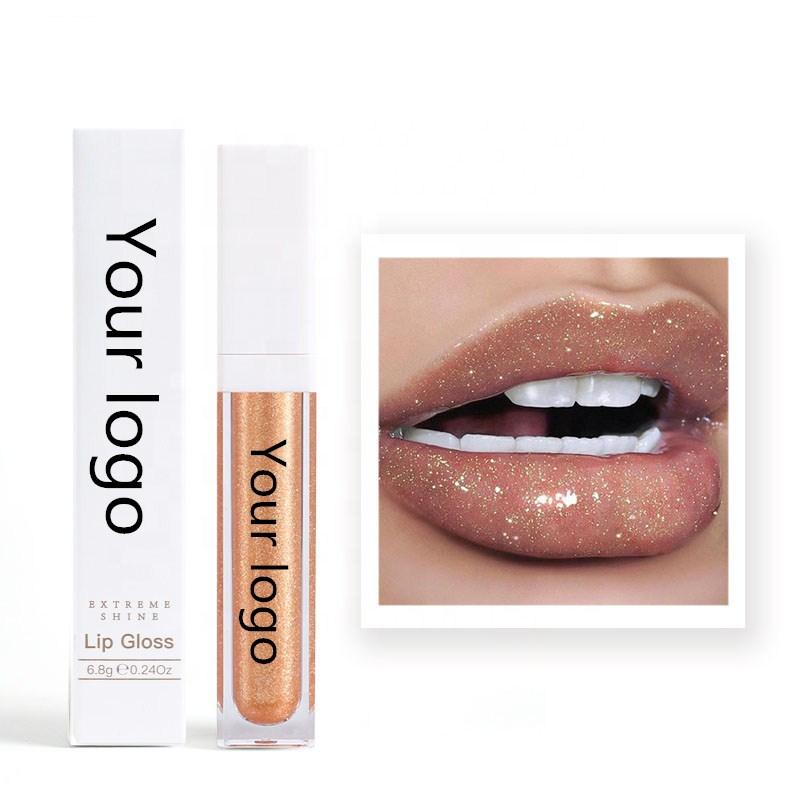 New Makeup Lip Gloss Cosmetics Liquid Vegetarian Organic Gloss Plump Fruit Nude Transparent Custom Private Label Lip Gloss