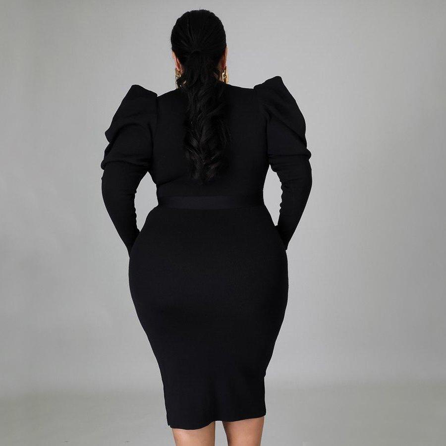 2021 Women's Long Sleeve Casual Tights Plus Size Dress Women's Clothing Plus Size Women's Dress