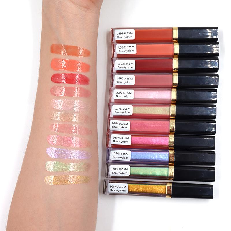 Custom Long Lasting Waterproof Glitter Lip Gloss Cosmetic Lip Gloss Wholesale Vegetarian Liquid Lip Gloss