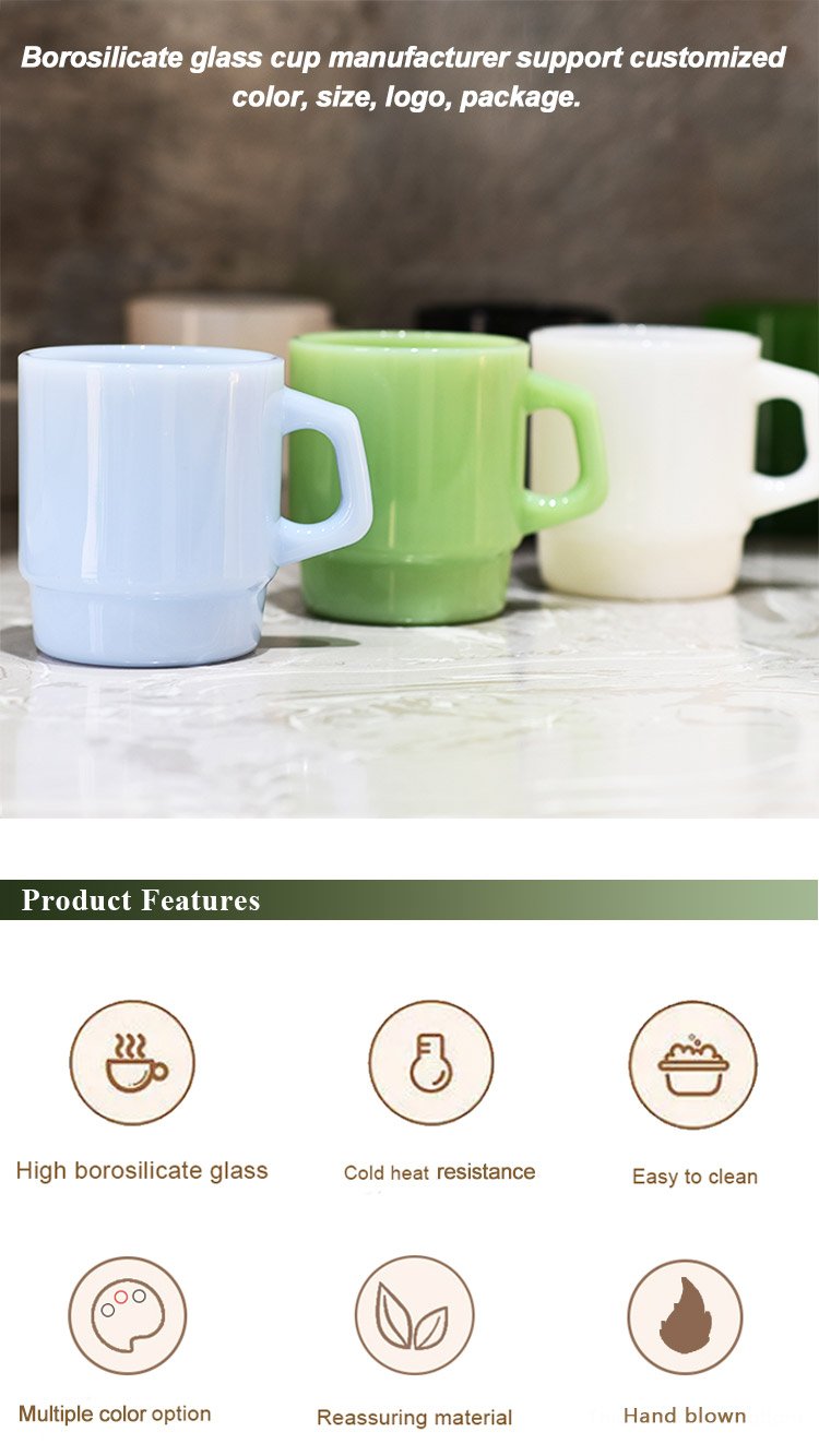 GDGLASS Custom Wine Set Jade Tea Cup Borosilicate Coffee Cup With Handle Glass