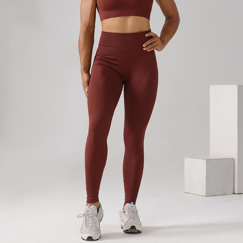 High Quality Rib Zipper 6-piece Set Active Wear Fitness Seamless Yoga Suit Sports Bra Leggings Women's Fitness Suit