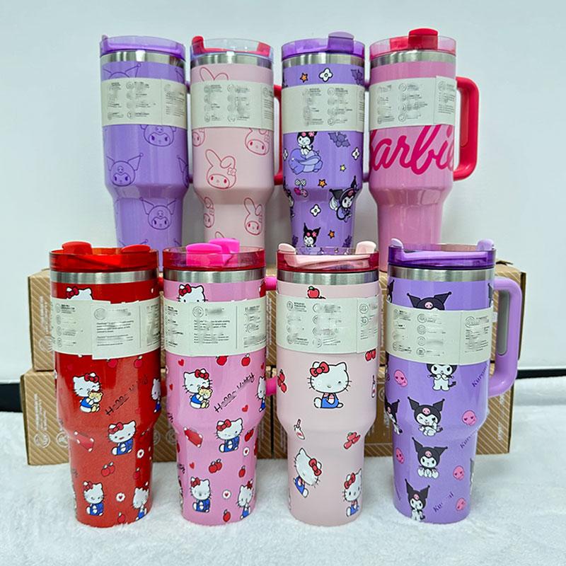 Wholesale Custom Cartoon Logo Cup 40 Oz Outdoor Portable Travel Mug 304 Stainless Steel Insulated Tumbler 40 Oz With Handle